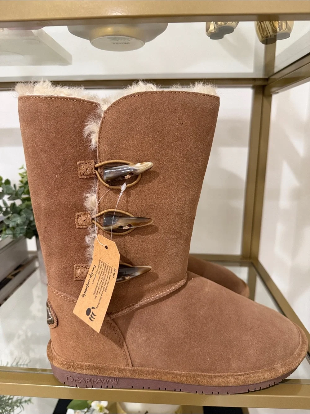Bearpaw Chestnut Suede Shearling Winter Boots